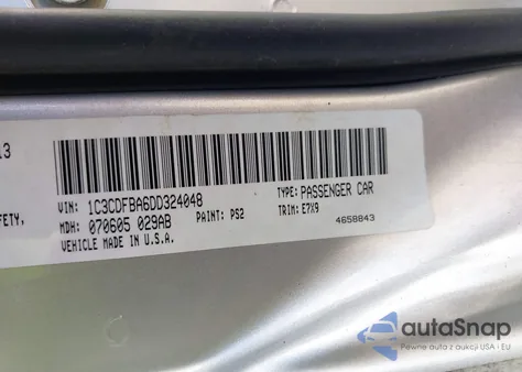 2013 Dodge Dart Sxt z USA, uszkodzony, nr VIN 1C3CDFBA6DD324048